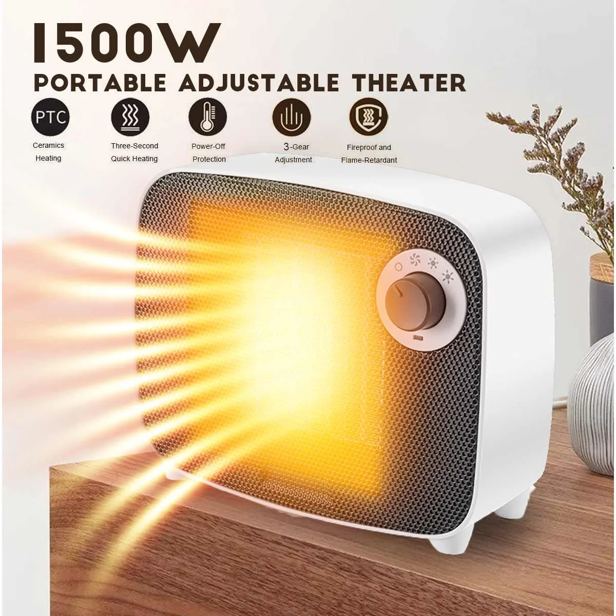 

3 colors 1500W Electric Fan Room Heater 220V Portable Electric Space Heater Mini Heating Air Heating Space Winter Warmer Fan