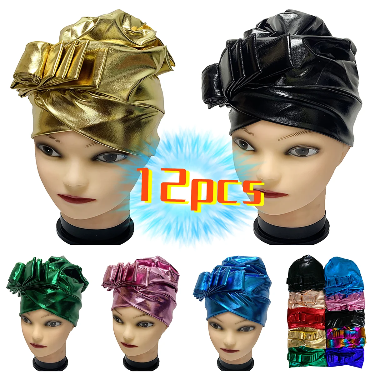 2022-wholesale-12pcs-new-african-hat-women-beautiful-handmade-silk-elegant-cap-hat-materials-ladies-hair-accessories-scarf-cap