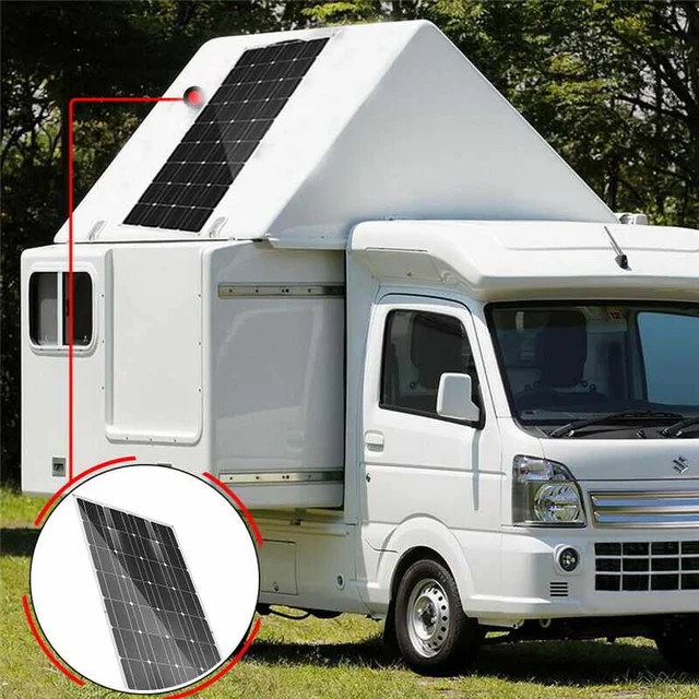 300W 18V Semi-flexible Solar Panel Cell Charger PET Coating Solar Panel Kit Complete for Camping Car RV Boat Smartphone Charger 4