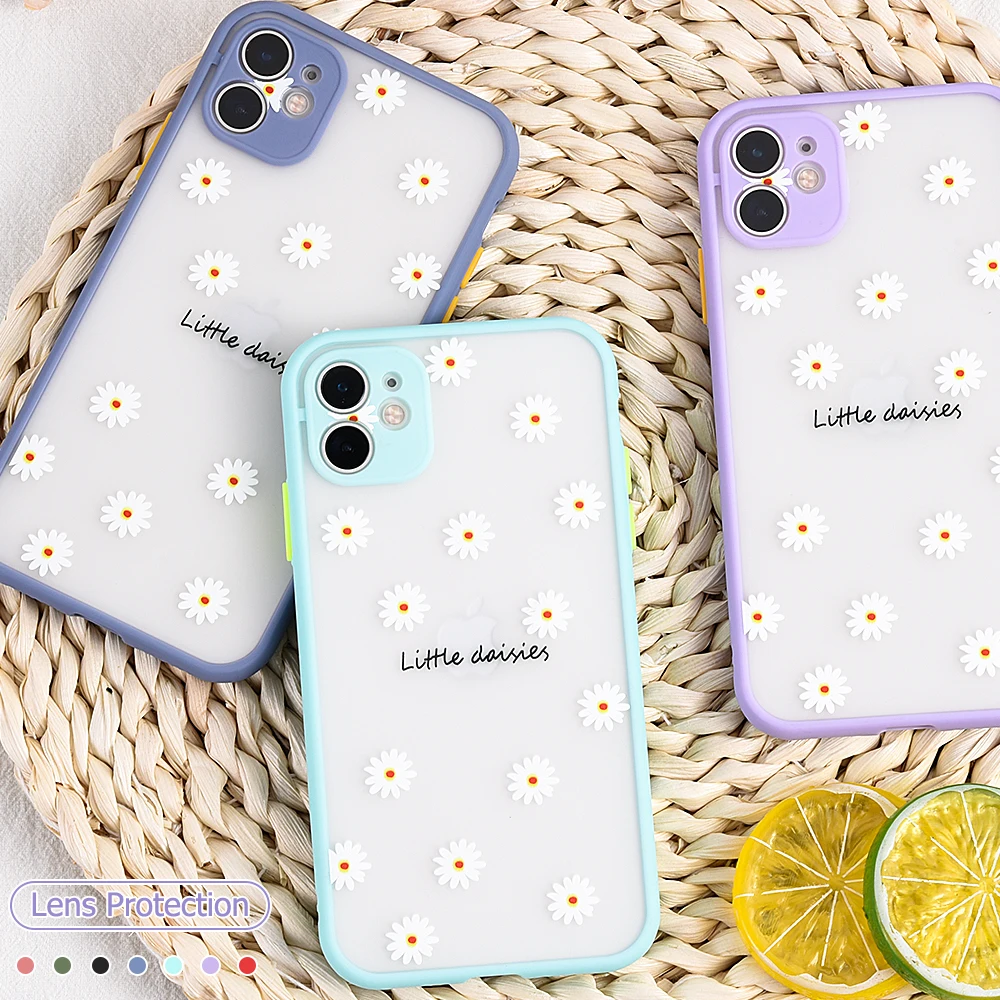Daisy Phone Case For iPhone 11 7 8 Plus XS X 12 max Pro Cases Flower Non-slip Cover 6 6S Thin xr Capa | Мобильные телефоны и