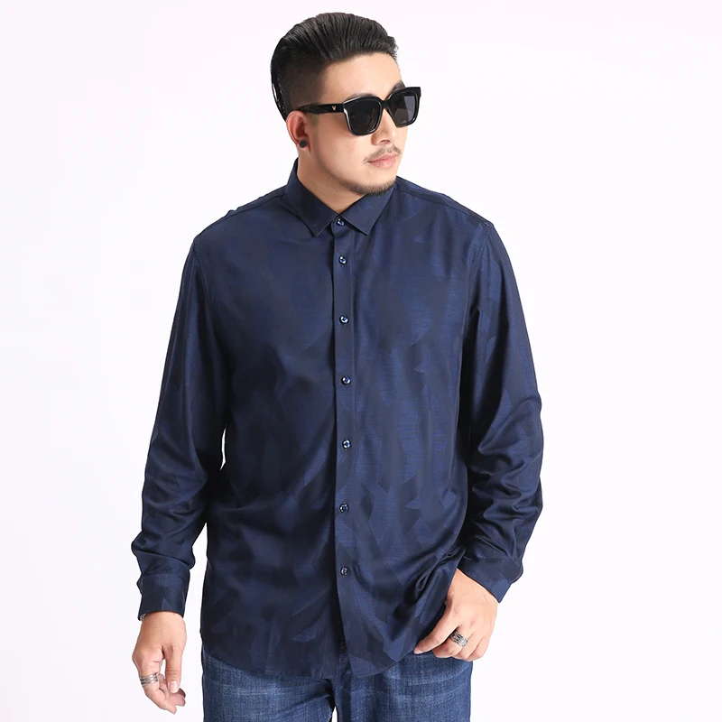Большие размеры 4xl 5xl 6xl 7xl 8xl Новое мужское платье с длинными рукавами рубашка с принтом Мужская Повседневная тонкая рубашка с отворотом мужские качественные мужские рубашки