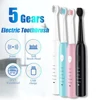 Brosse à dents électrique à ultrasons, Rechargeable, électronique, lavable, blanchissante, avec minuterie, pour adultes ► Photo 1/6