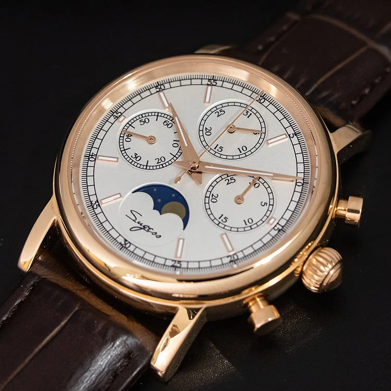 Супер Светящиеся механические часы с хронографом для мужчин ST1908 Moon Phase NATO Calendar мужские наручные часы Relogio