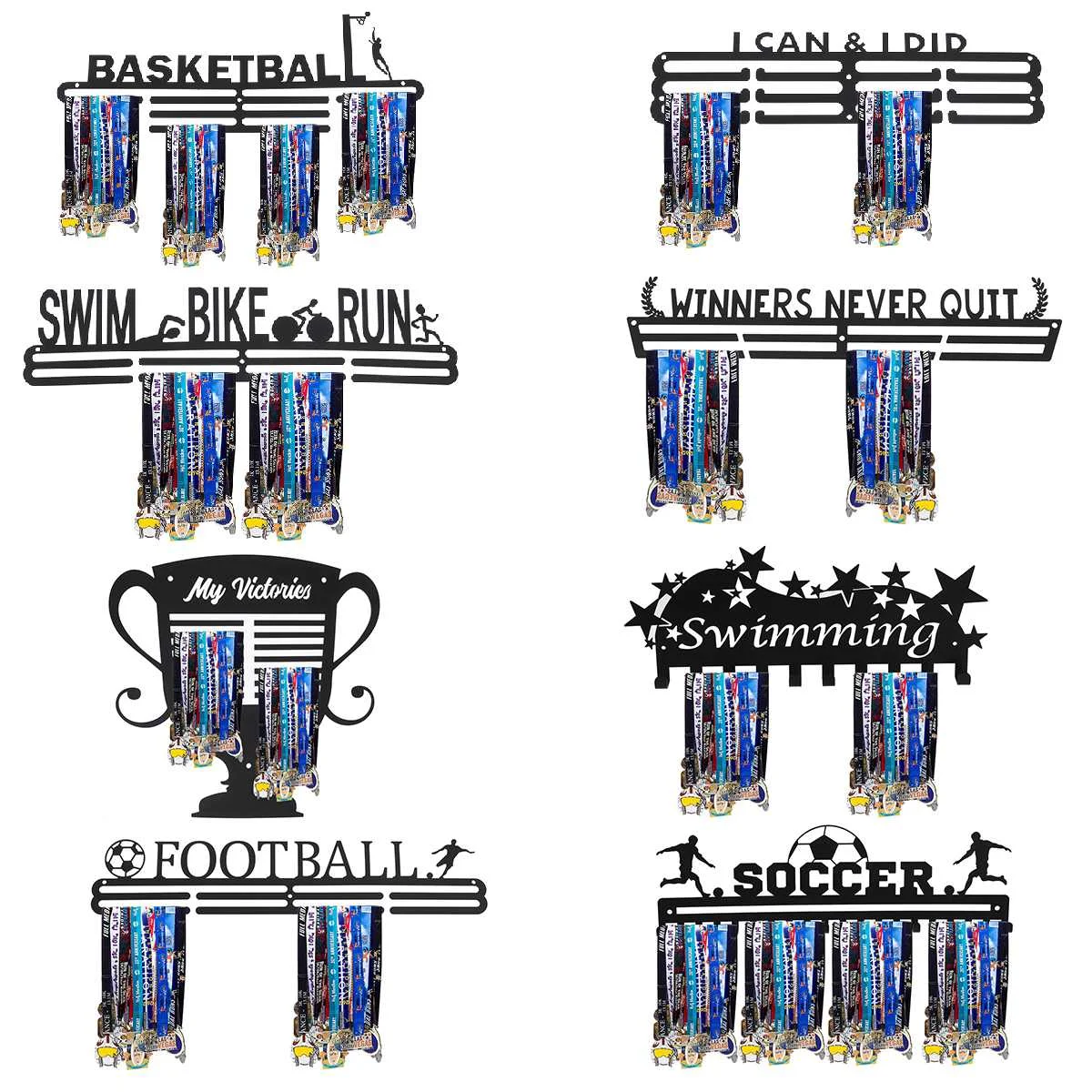 Прочная вешалка для медалей из нержавеющей стали, держатель для медалей, стойка для дисплея, для бега, плавания, футбола, марафонов, спортивная медаль, украшение в подарок