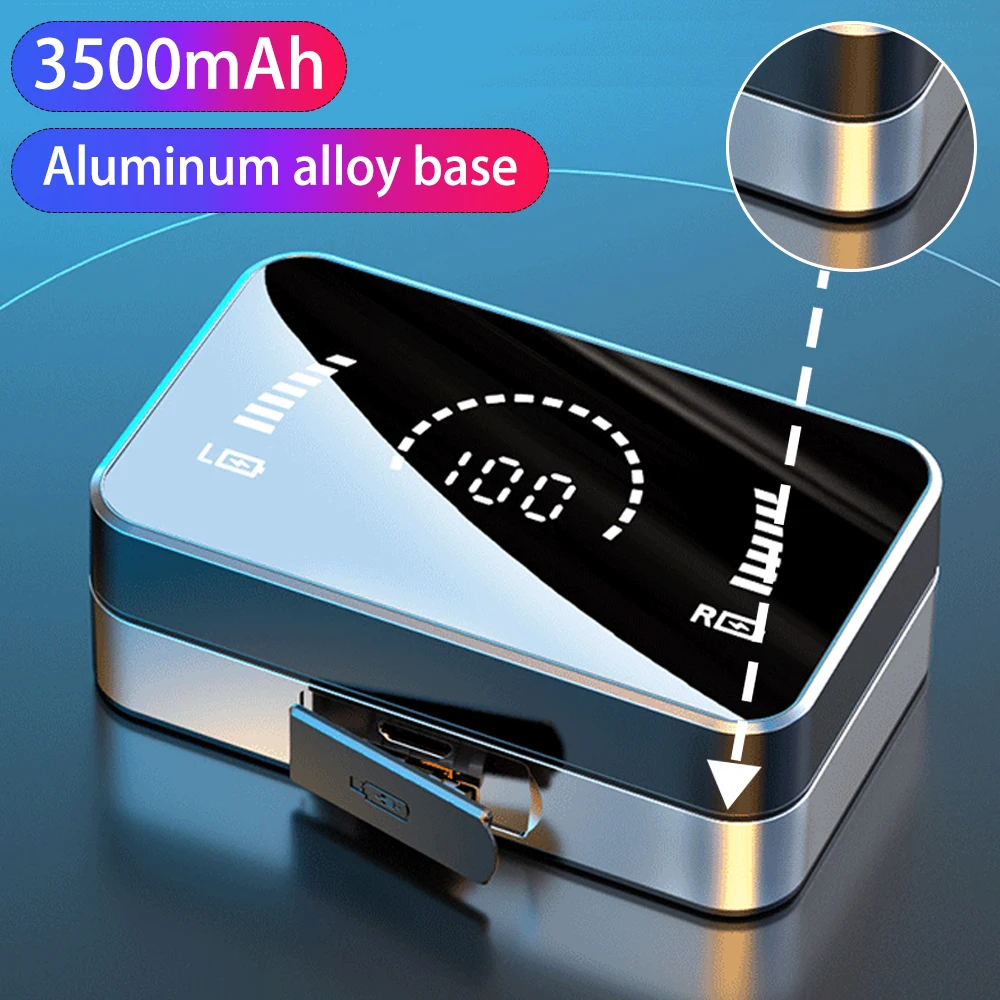 Metalbay Bluetooth наушники 3500 мАч зеркальный дизайн TWS 5 0 мини в ухо HD звонки гарнитуры