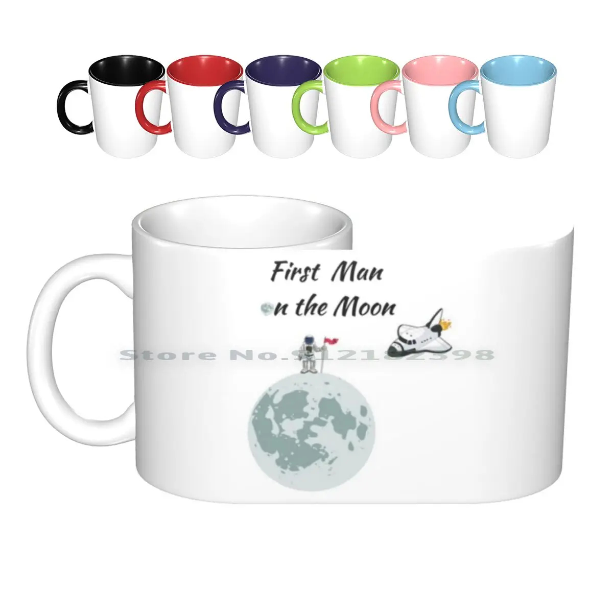 First Man On The Moon Tazze In Ceramica Tazze Da Caffè Tazza Da Tè Al Latte First Man On The Moon Moon Space Space X Elon Navetta Space Rocket