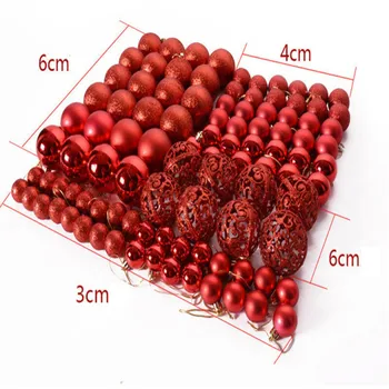

100PCS/setDisplay DIY Small Christmas Ball Set Bauble Wedding Tree Decor Hanging Home Ornament Gift Painted PVC Party Hot