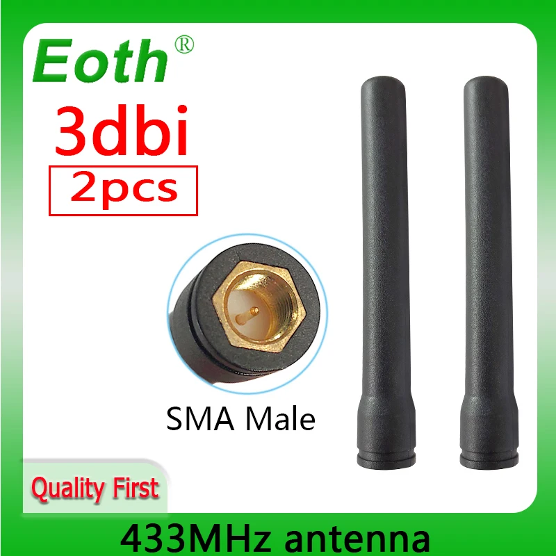 2pcs 433MHz antenna 3dBi SMA Male Connector antenne 433 mhz IOTdirectional antena wireless Lorawan antennas watermeter 433m 2pcs lot 1 meter length 3 pin signal connection dmx cable for stage light lighting accessories 3 5ft dmx512 male female line