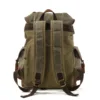 Retro distressed wax canvas with cowhide backpack backpack notebook bag men and women commuting outdoor mountaineering bag ► Photo 3/6