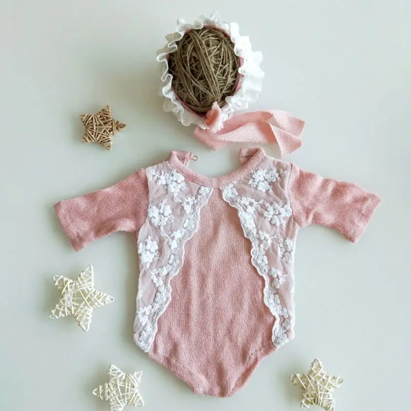 

2 Pcs/set New Cute Newborn Baby Sweater Photography Costume Hat Set Infants Photo Props X5XE