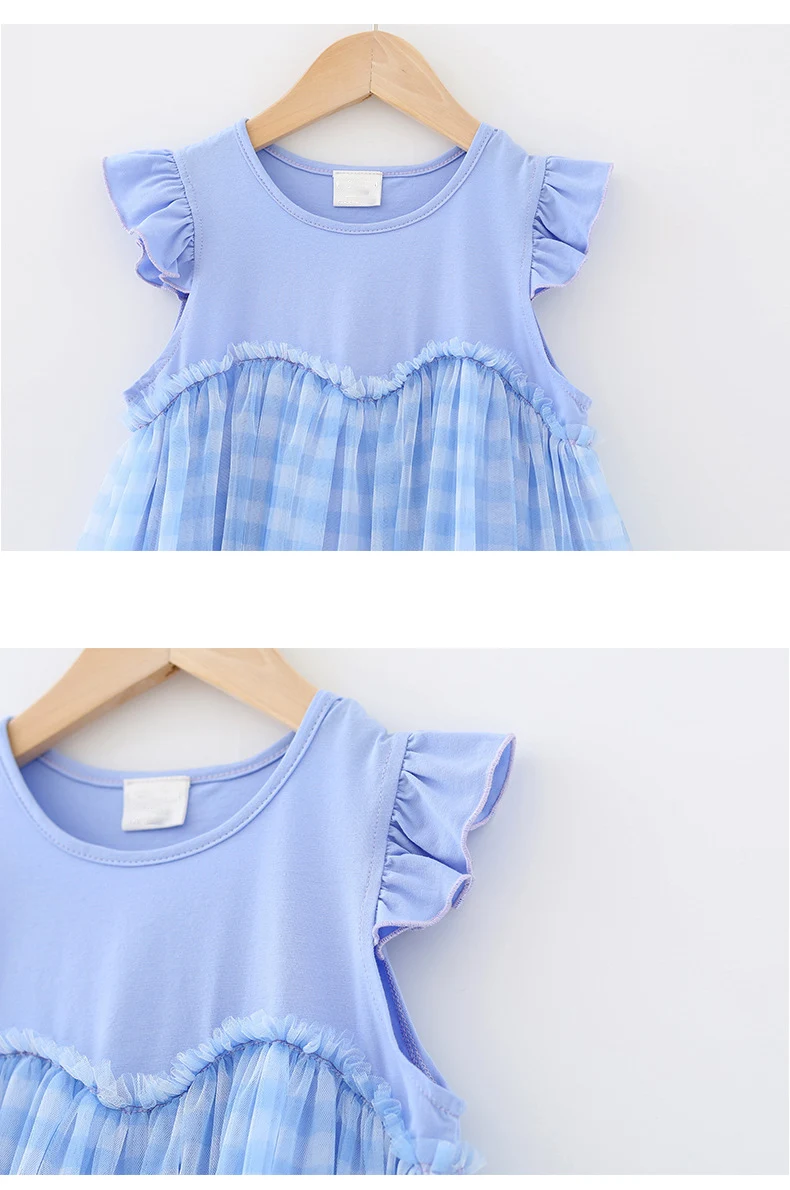 2020 Summer Dresses Toddler Kids Girls Ruffle Sleeveless Patchwork Dress For Girls Elegant Princess Baby Dress Pink Blue Clothes (6)