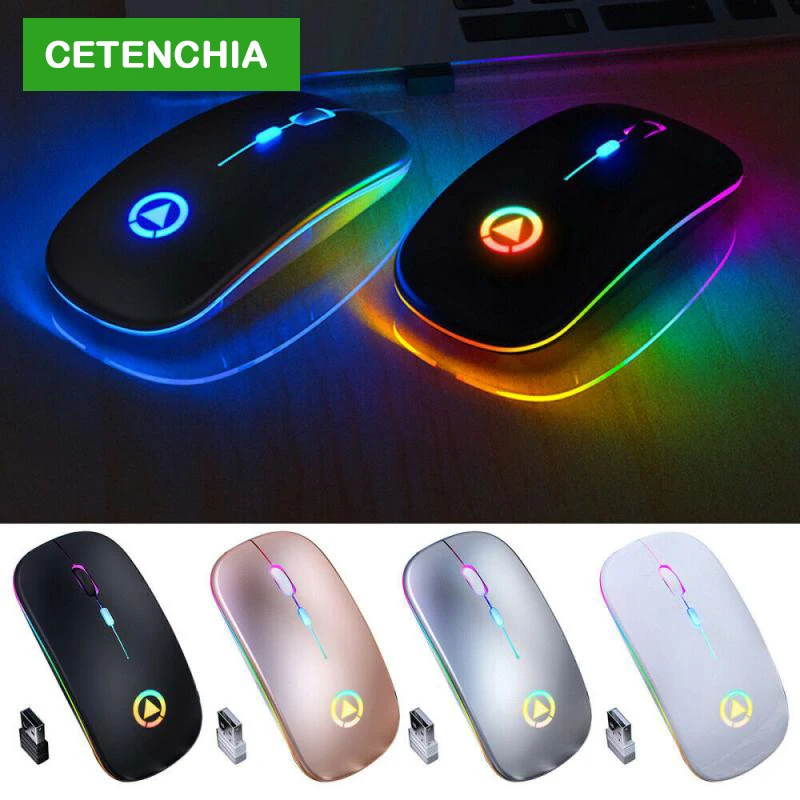 Мышь компьютерная беспроводная Бесшумная с RGB-подсветкой 2 4 ГГц | Компьютеры и