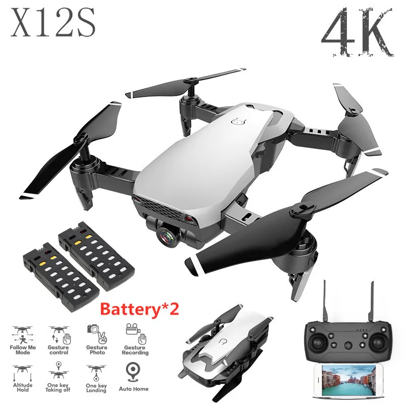 X12S мини 4K камера Дрон высокое удержание режим RC Квадрокоптер RTF WiFi FPV складной Вертолет Дистанционное управление 1080P RC Дрон игрушка - Цвет: 4K-white-2B