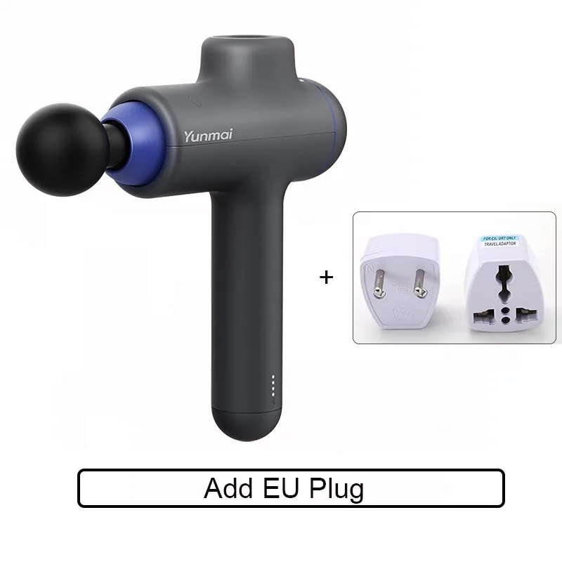 Add EU Plug Xiaomi Yunmai Fascia массажный пистолет 3 режима 4 головки портативный Перезаряжаемый Массажер для мышц Расслабление тела - Цвет: Add EU Plug