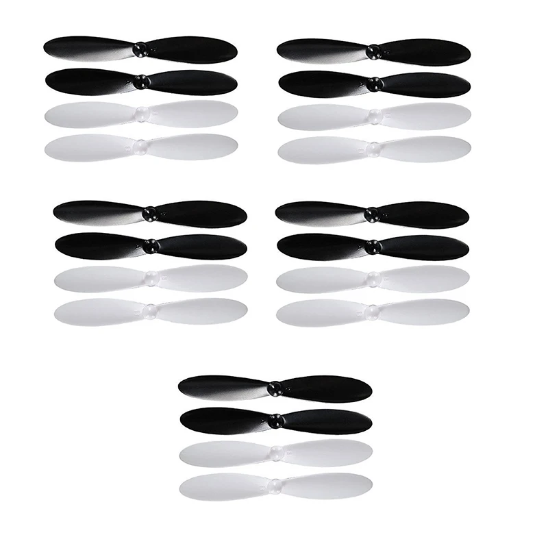 

For Hubsan X4 H107L Rotor Blades Propellers Props RC Quadcopter Spare Parts (5 sets White-Black Propellers Blades)+ 1 Carabiner