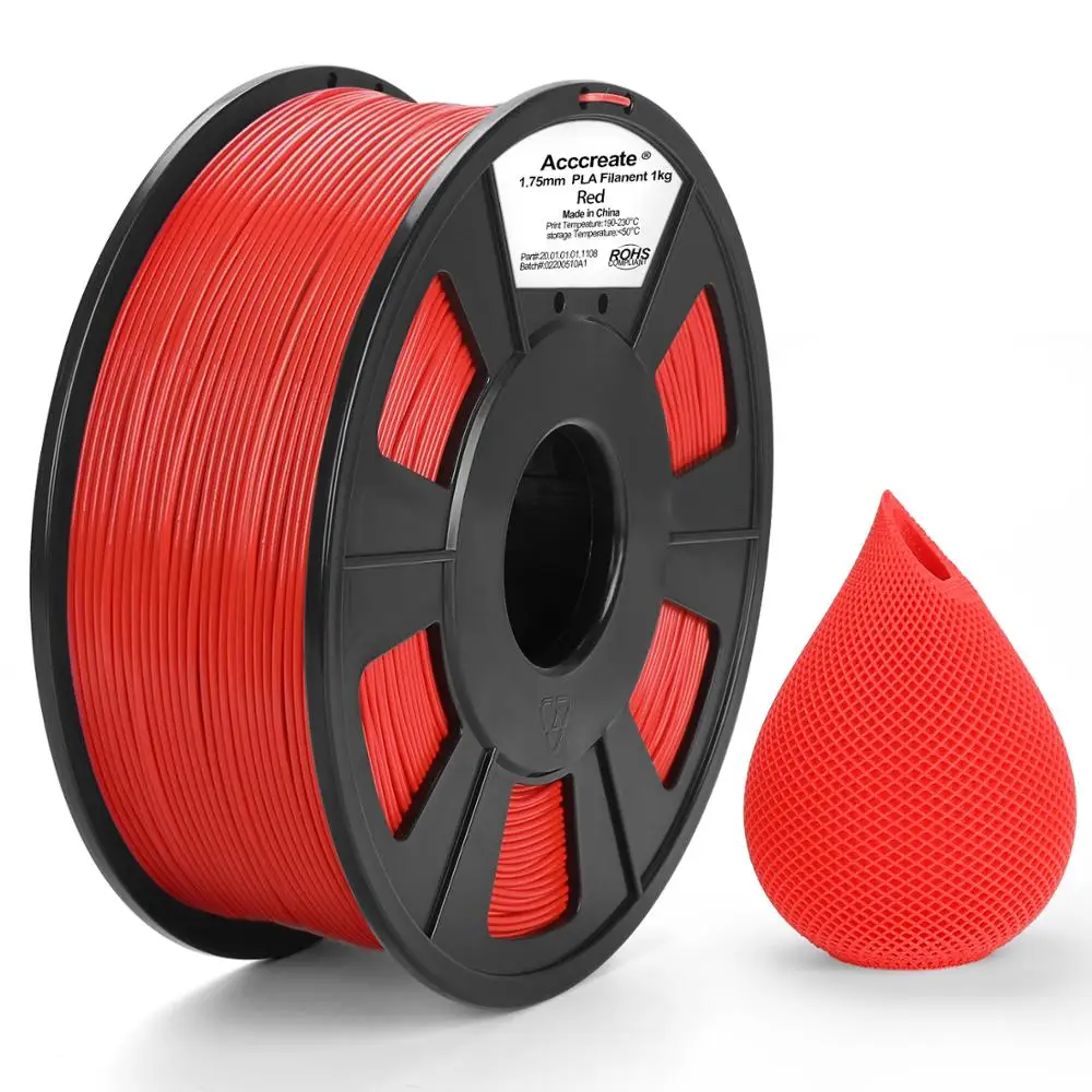 

Acccreate PLA 3D Printer Filament, 1.75 mm 3D Printer Consuma Dimensional Accuracy +/- 0.02 mm, 1 kg Spool, Fit Most FDM Printer