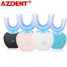 Azdent – brosse à dents électrique sonique automatique à 360 degrés, Type U, 4 Modes, chargement USB, blanchiment des dents, lumière bleue