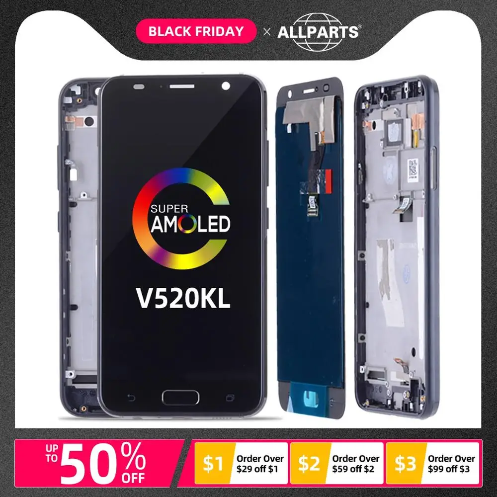 

Original AMOLED 5.2" For ASUS Zenfone V V520KL LCD Touch screen Digitizer Assembly Parts V520KL LCD Display Replacement Parts