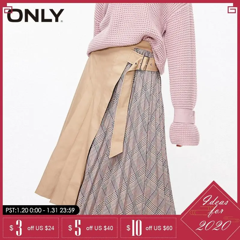 

ONLY winter A-lined Checked Skirt| 119116518