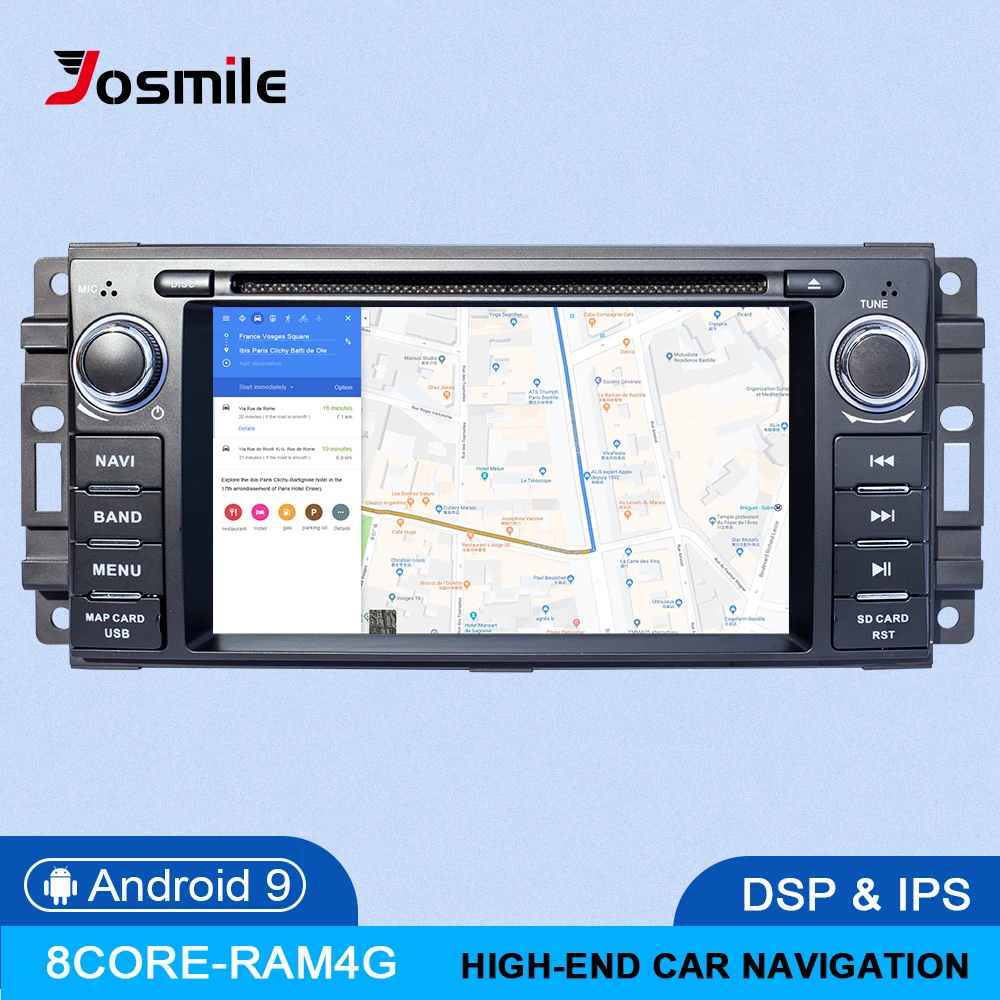 4G ram Android 9 автомобильный dvd-плеер для Jeep Grand Cherokee Chrysler 300C Компас Патриот Dodge Sebring gps-навигация, радио, стерео