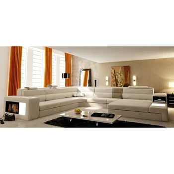 

hot sales furniture living room sofa set leather corner customized sofa orange color