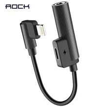 ROCK Audio Aux адаптер для iPhone XS Max XR X 8 Plus разветвитель для освещения 3,5 мм разъем для наушников l-образный адаптер OTG