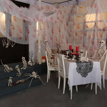 

2019 Halloween Horror Decor Gauze Haunted Scene Props Blood Tablecloth Blood Cloth Thickened Bloody Table Cloth Cover Fake Blood