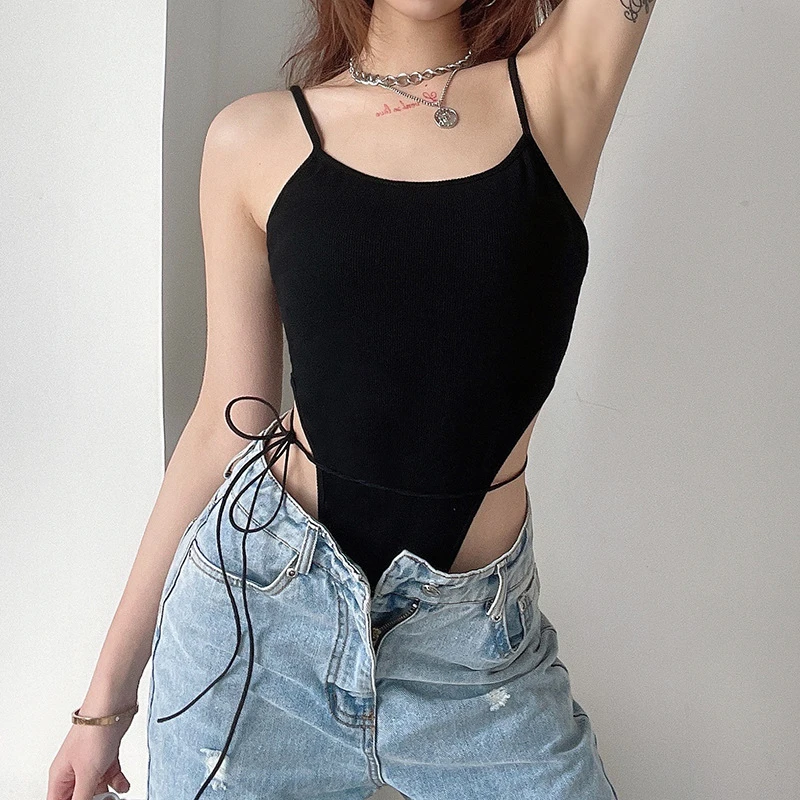 Summer Sexy Bodysuits Skinny Sleeveless Women Top Fashion Bacless Lace Up  Solid Casual Playsuit Body Mujer Jumpsuit O Neck Shirt|T-Shirts| -  AliExpress