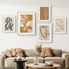 

Abstract Modern line Posters Print Nude colour figure Canvas Art Home Decoration Wall Painting Pictures for Living room Bedroom