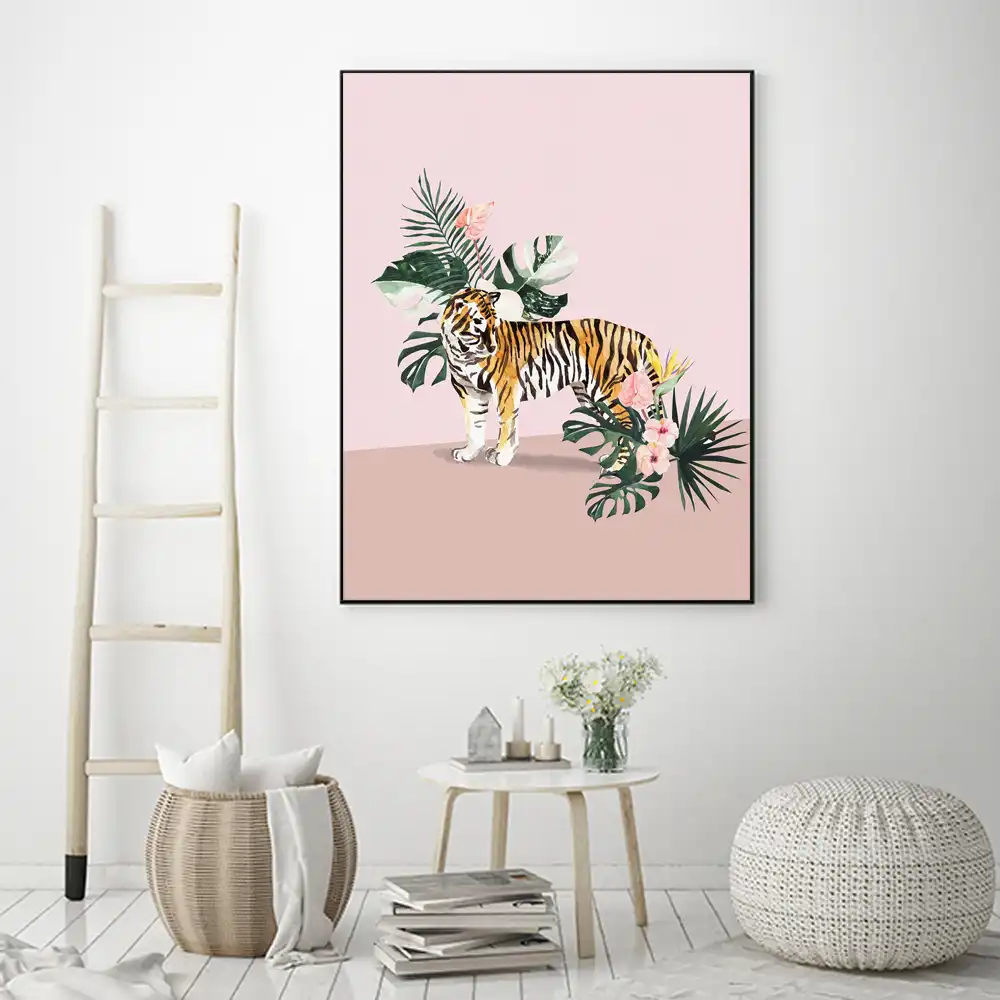 Jungle Tiger And Cheetah Print Pink Animal Leopard Posters And