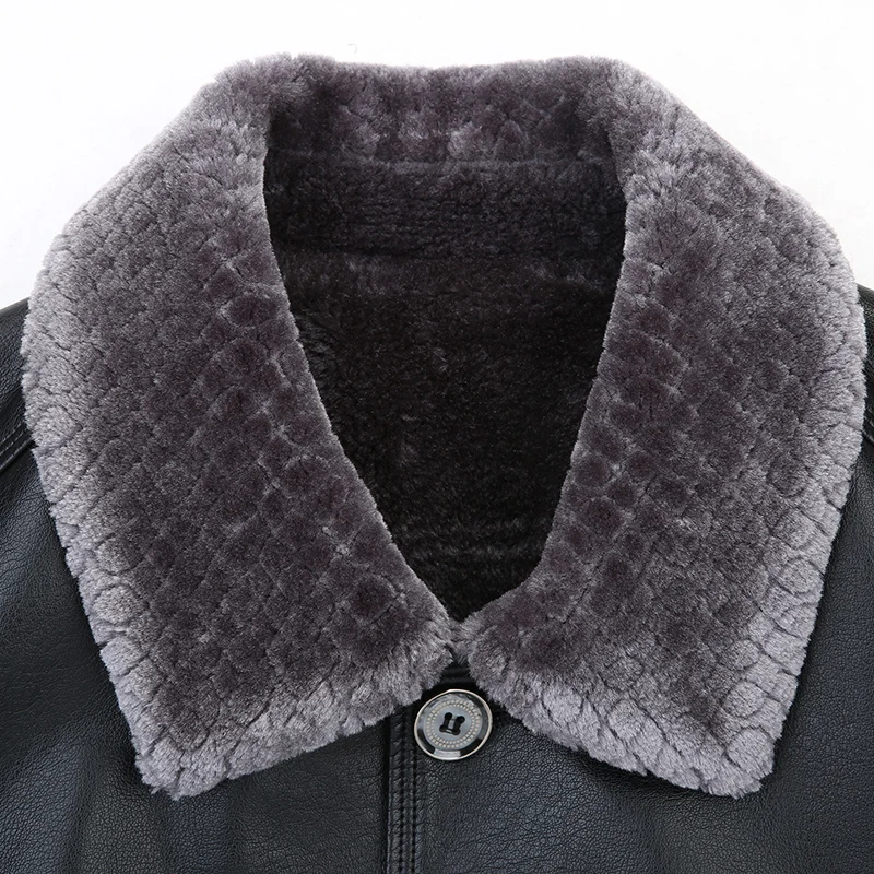 8XL 6XL мужская куртка из натуральной кожи, зимнее пальто из искусственного меха, Мужская брендовая куртка, Мужская однотонная куртка с воротником-стойкой из натуральной кожи
