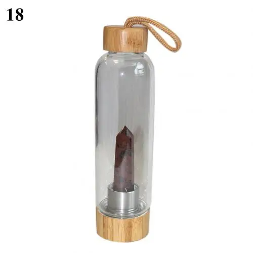 Natürliche Quarzkristallglas Wasserflasche Elixier Edelstein Kristallflasche Cup 