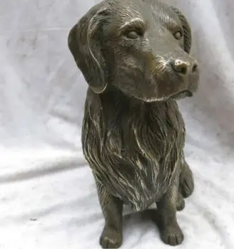 

Copper Statue 9" China brass copper carved beautiful finely guard Dog Sculpture Statue