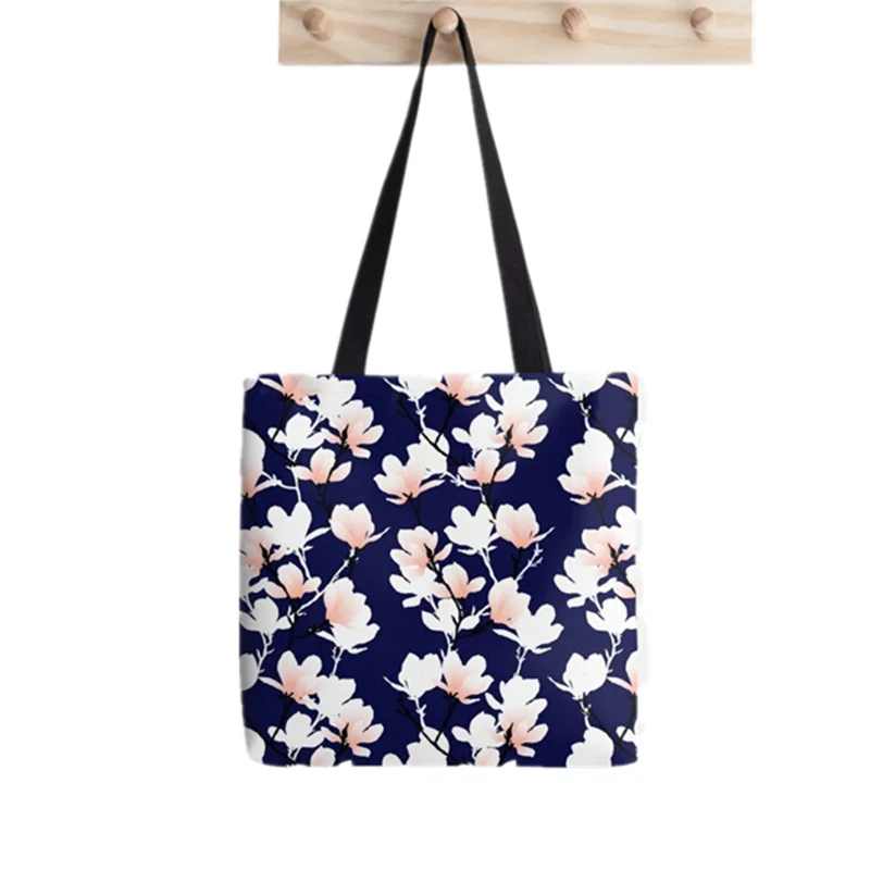 Shopper magnolia midnight Tote Bag Printed Tote Bag women Harajuku shopper handbag girl Shoulder shopping bag Lady Canvas Bag