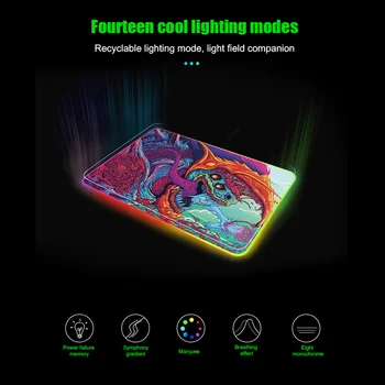 

Game LED Mousepad Large Mouse Pad For Gamer RGB 11USB LED Backlit Lighting Computer Rubber Mat Desktop Keyboard Pad--