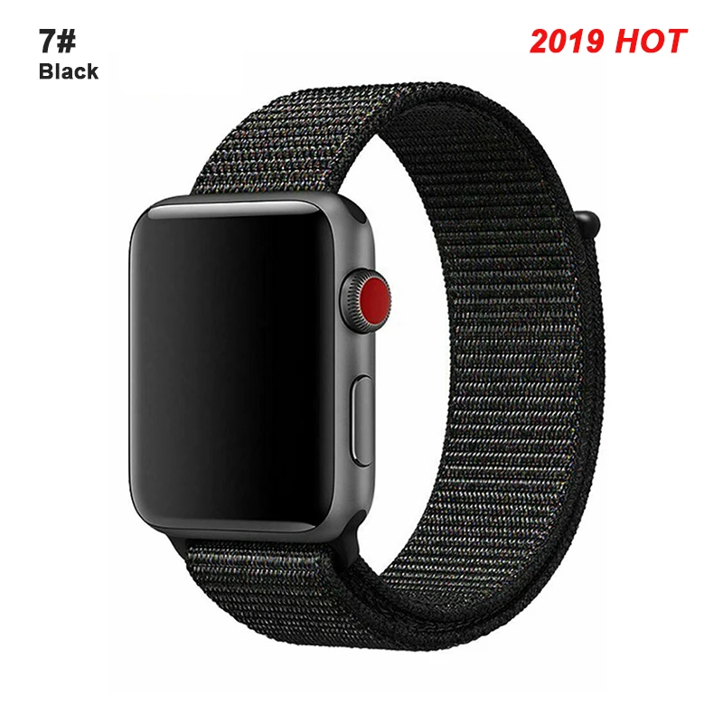 Нейлоновый ремешок для Apple Watch Series 4 5 3 2 1 мягкая дышащая Спортивная петля для iWatch 42 мм 44 мм 38 мм 40 мм браслет для часов - Цвет ремешка: 7