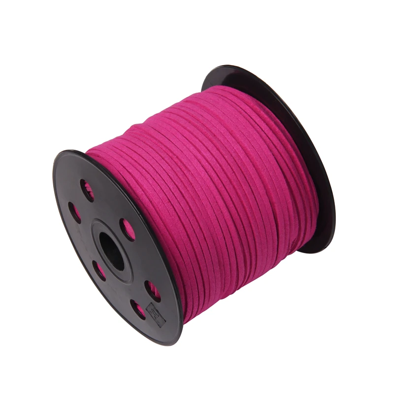 100M 2x1mm Flat Faux Suede Braided Cord Korean Velvet Leather Handmade Beading Bracelet For Jewelry String Making Supplies Gifts