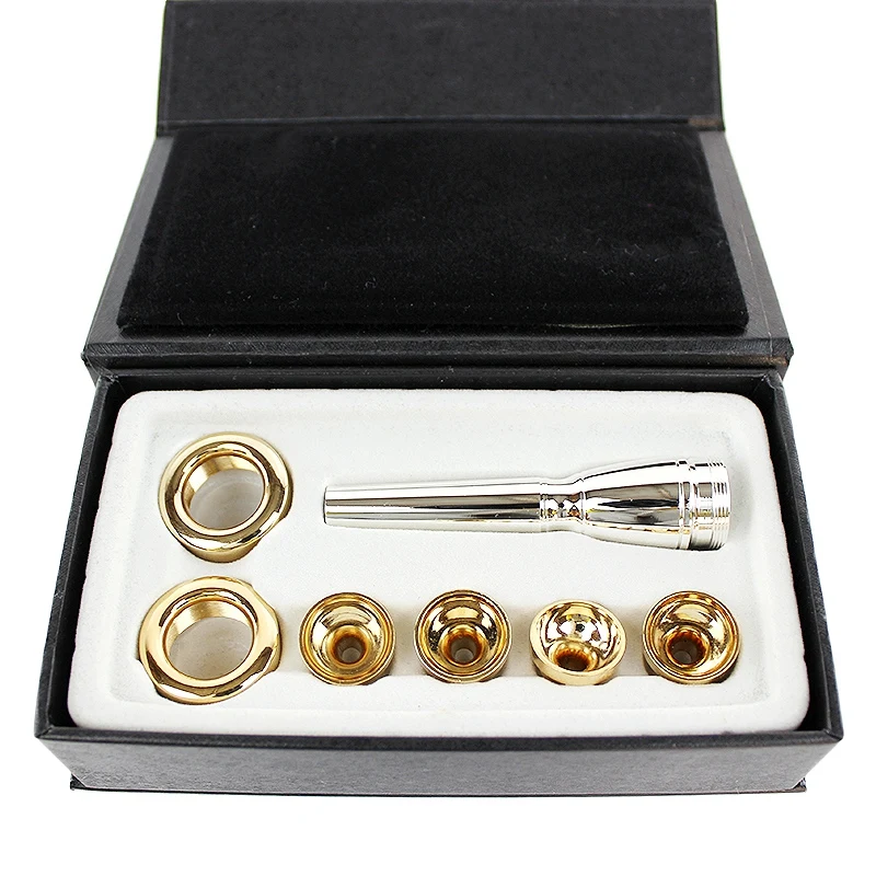 1 Set 2C 3C 2B 3B Mouthpiece for Bb Trumpet Brass Gold Plated a Multi-Purpose T Adapter Professional