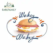 EARLFAMILY 13cm x 9.9cm for Wakey Breakfast Egg Sandwich Bacon Cheese Vintage Poster Car Stickers Vinyl Sunscreen RV VAN JDM