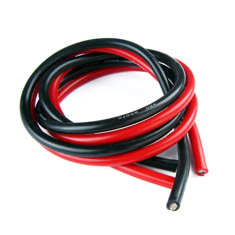 10 meters/lot wire silicone 10 12 14 16 18 20 22 24 26 28 AWG 5m red and 5m black color cable High Quality