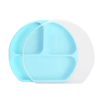 

Food Grade Silicone Toddler Plate Pink Divided Suction Base Grip Dish with Lid 24BE