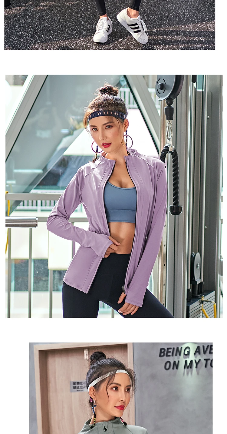 Женская спортивная куртка с карманом, с длинным рукавом, на молнии, для фитнеса, спортзала, бега, тренировки, спортивные пальто, рубашки для йоги, спортивная одежда, зимняя Plu
