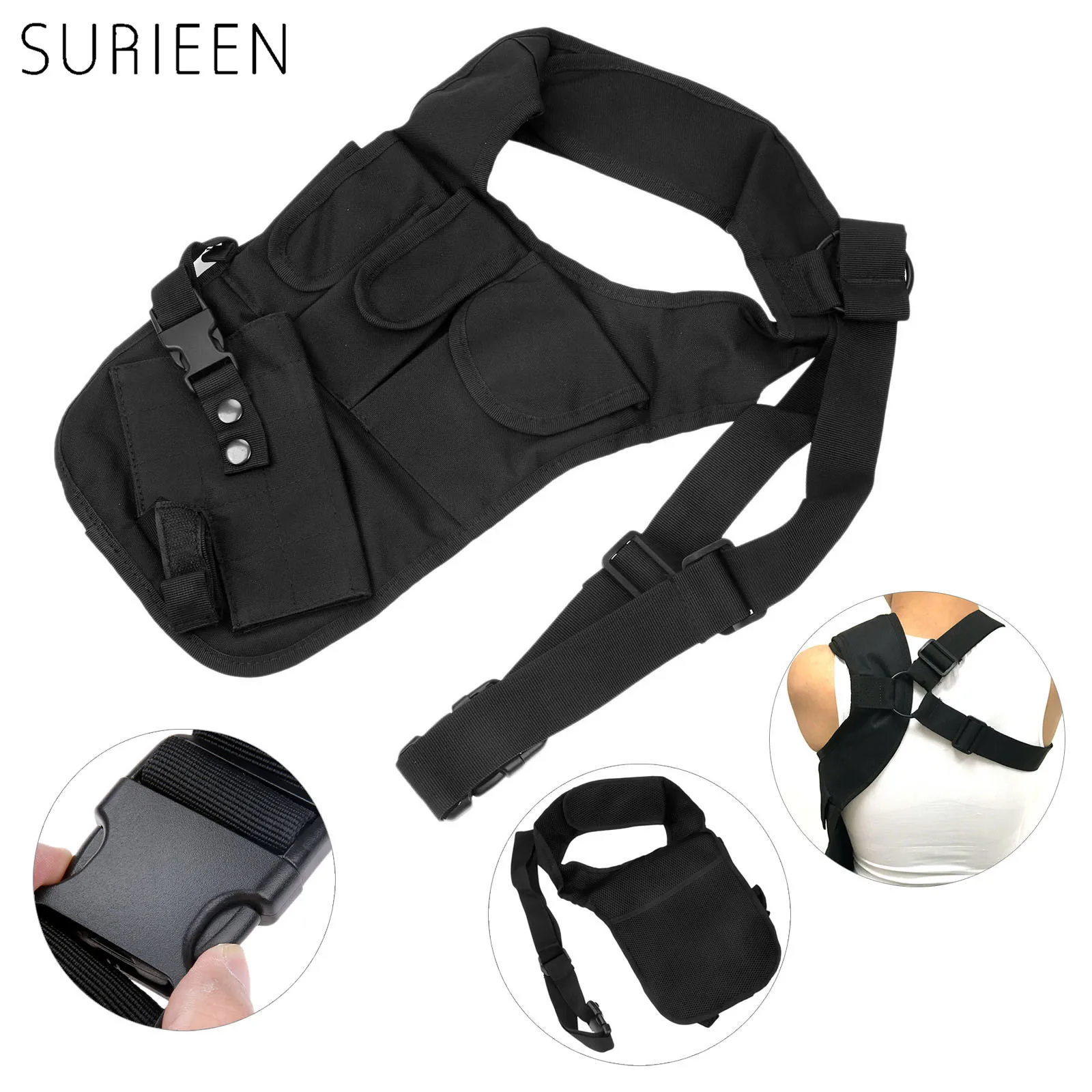 

Tactical Anti-thief Hidden Security Multi Pouch Underarm Shoulder Armpit Bag Portable Pistol Gun Holster Case For Phone Passport