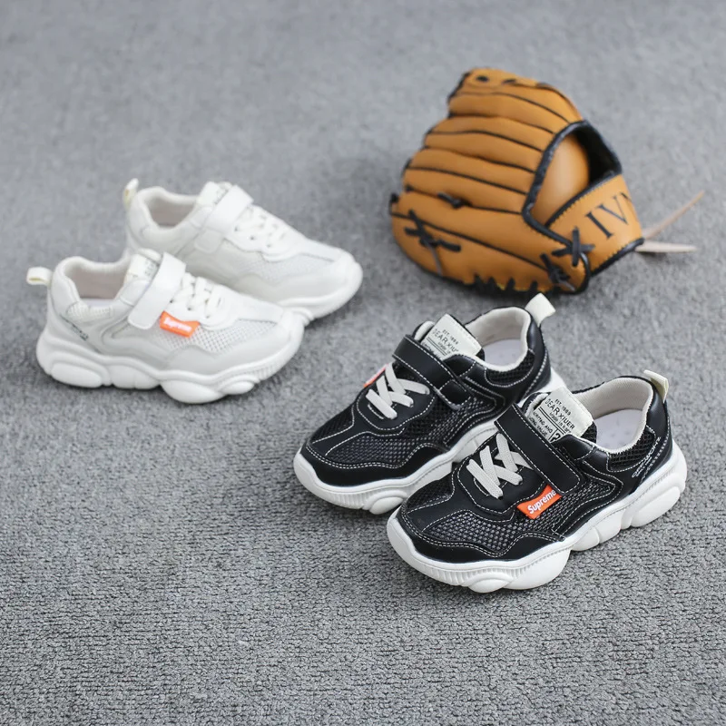 

2019 Spring New Style Casual Children Sports Shoes Medium And Small Men And Women Children Velcro Shoes Single Network bear xie