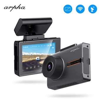 شراءArpha W02 جهاز تسجيل فيديو رقمي للسيارات 1080p شاشة تعمل باللمس OLED APP التحكم DVR بوليت في نظام تحديد المواقع للرؤية الليلية لوحة القيادة 24H وضع وقوف ال...