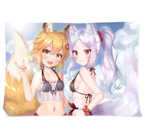 Наволочка с рисунком из аниме Sewayaki Kitsune no Senko san прямоугольная двухсторонняя