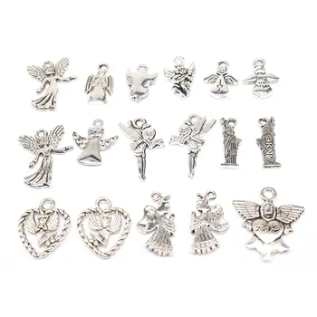 

20pcs Mixed Size Angel love god Charm Silver color Pendants Needlework Diy Charm Jewelry Making Girl Zinc Alloy Pendants