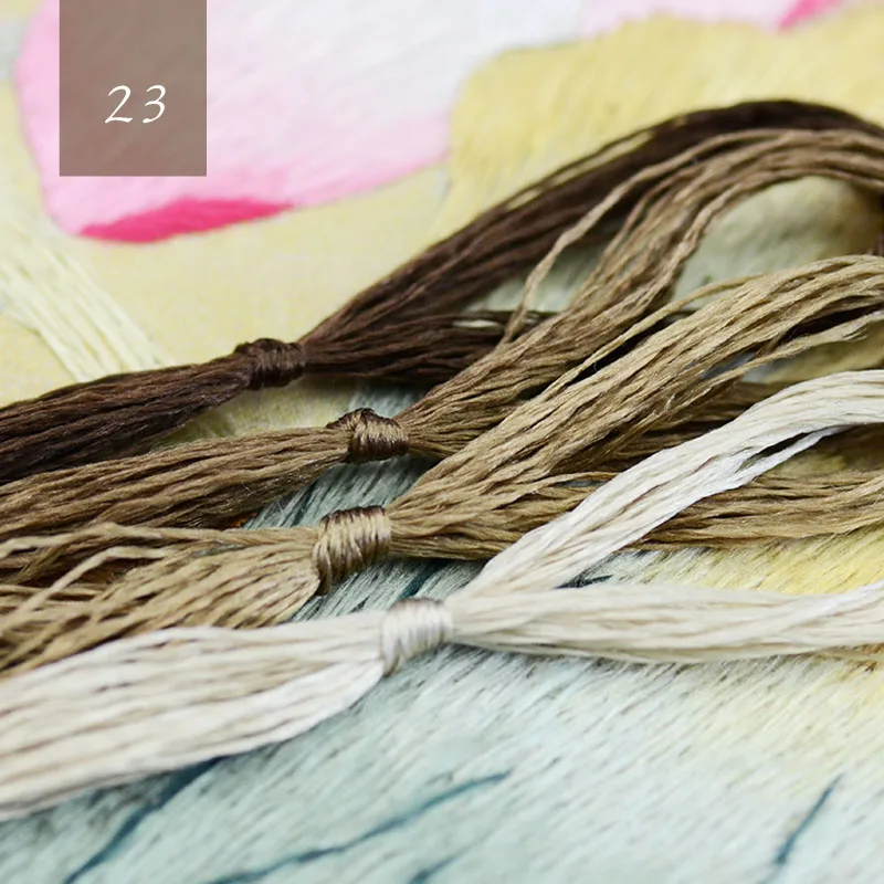 23 Популярный цвет 4 picese silk/Spiraea вышивка/Обычная цветная шелковая нить/шелковая вышивка ручной работы - Цвет: 23