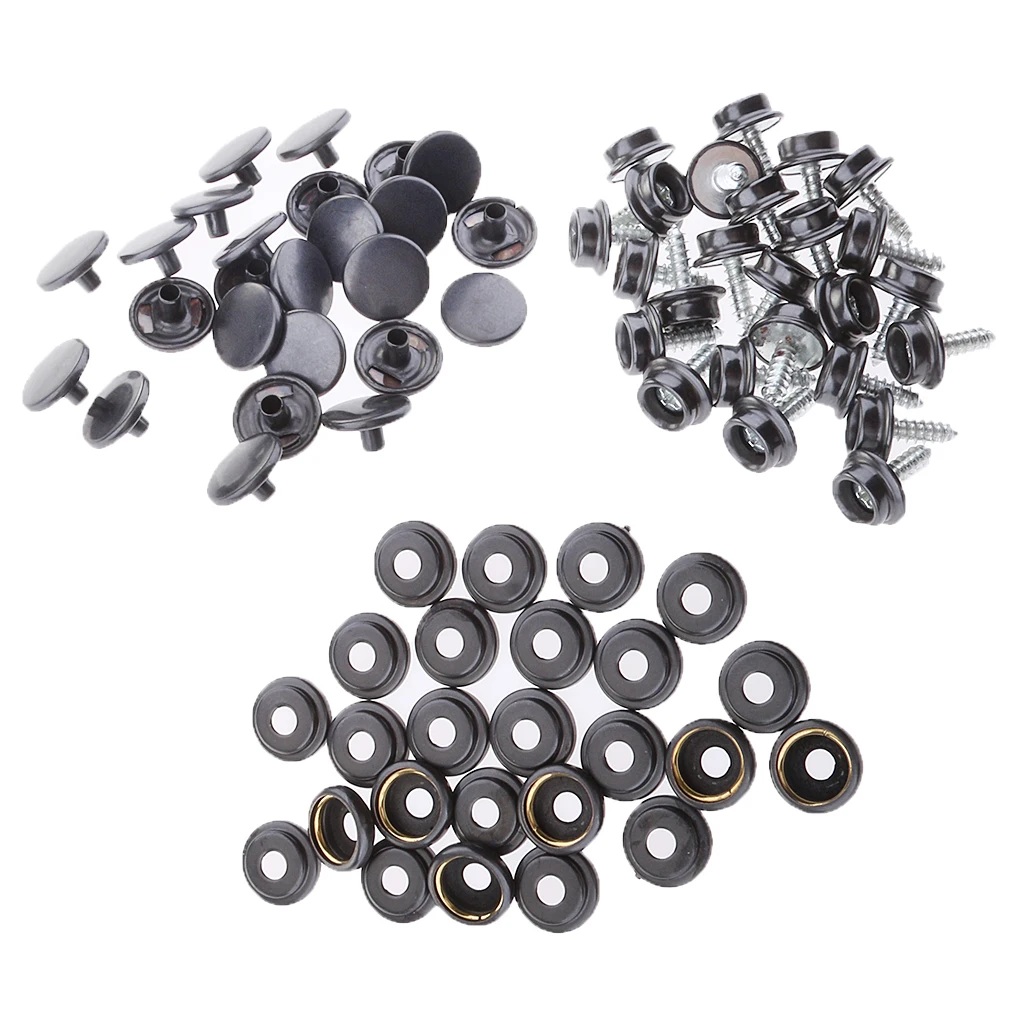 25 Set (75Pcs) Snap Button 12mm Screw Studs Fastener Socket for Canvas Boat Marine