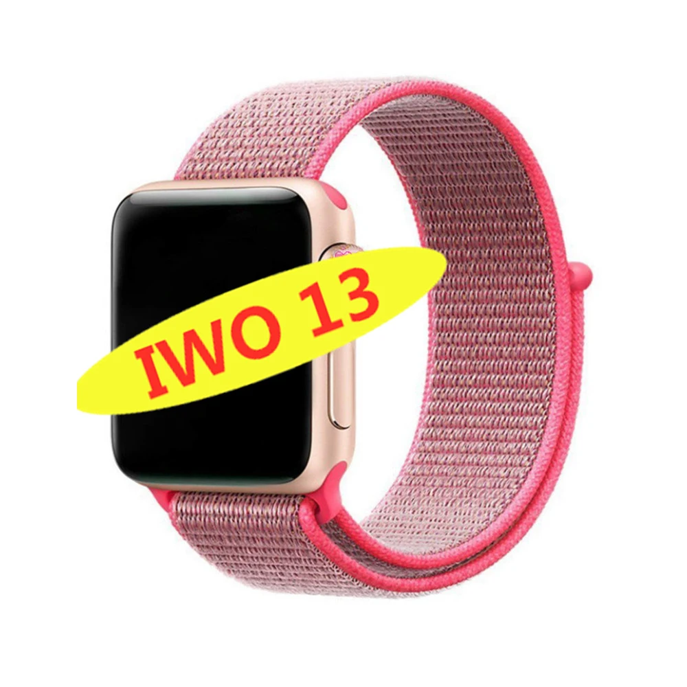 Умные часы IWO 13 1:1 series 5 44 мм PK IWO 10 11 12 для apple iPhone 11 max IOS Android phone smartwatch человек ip68 водонепроницаемый - Цвет: Nylon strap